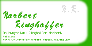 norbert ringhoffer business card